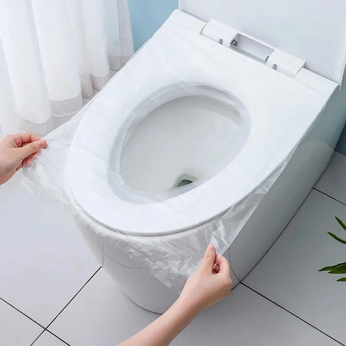Forzacase 50 Adet Taşınabilir Tek Kullanımlık Su Geçirmez Plastik Klozet Kapağı Poşeti - FC1111