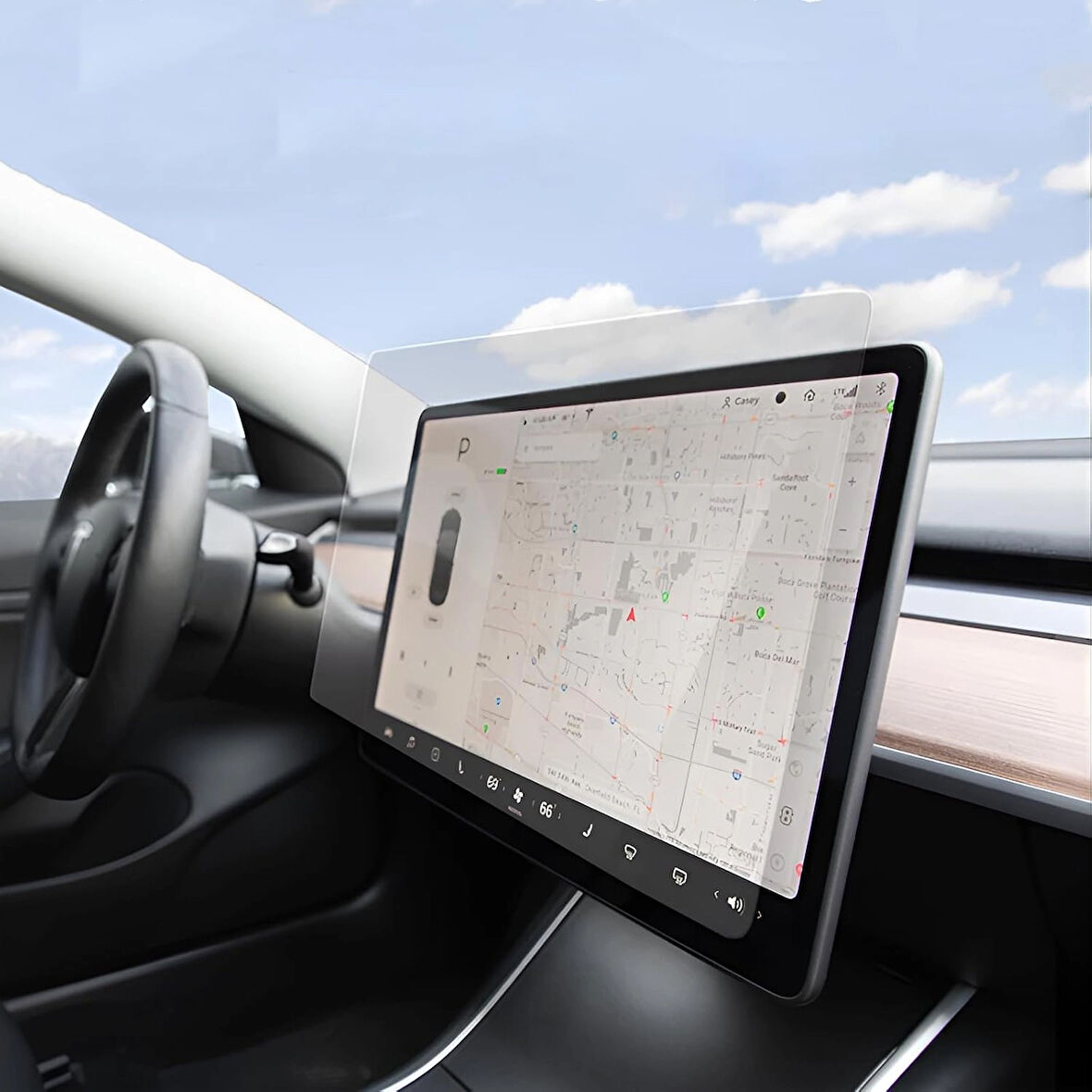 Forzacase Tesla Model 3 Navigasyon Multimedya uyumlu Nano Ekran Koruyucu Film - FC1117