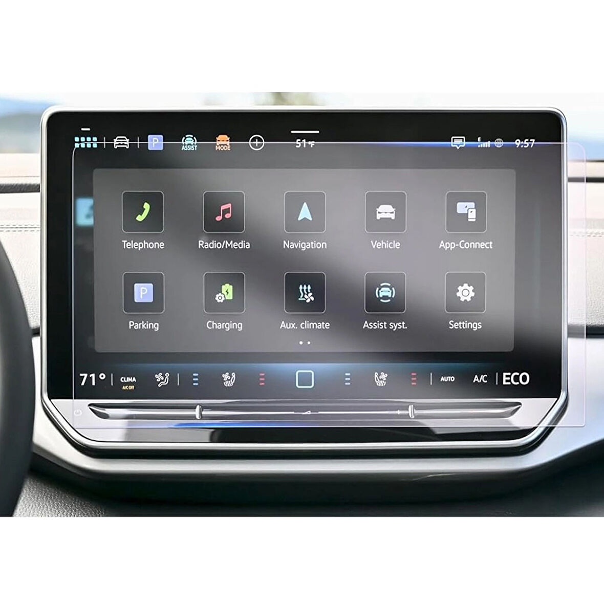 Forzacase Volkswagen Golf 8 2024 Navigasyon Multimedya ile uyumlu Nano Ekran Koruyucu Film - FC1117