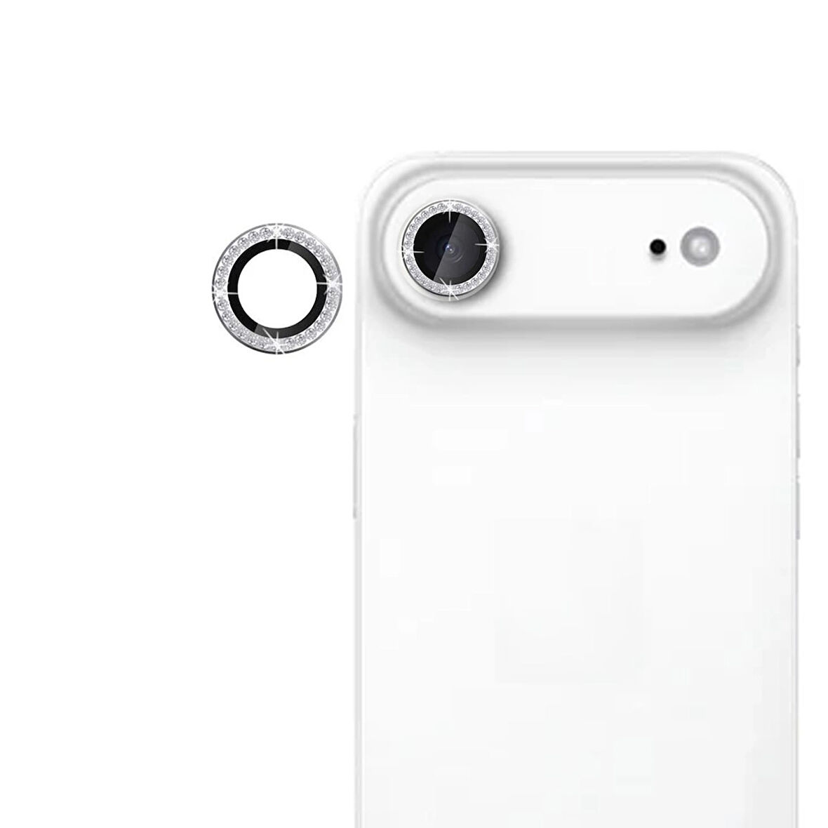 Forzacase iPhone 17 Air ile uyumlu Elmas Taşlı Kamera Camı Lens Koruyucu Halka Seti - FC1126