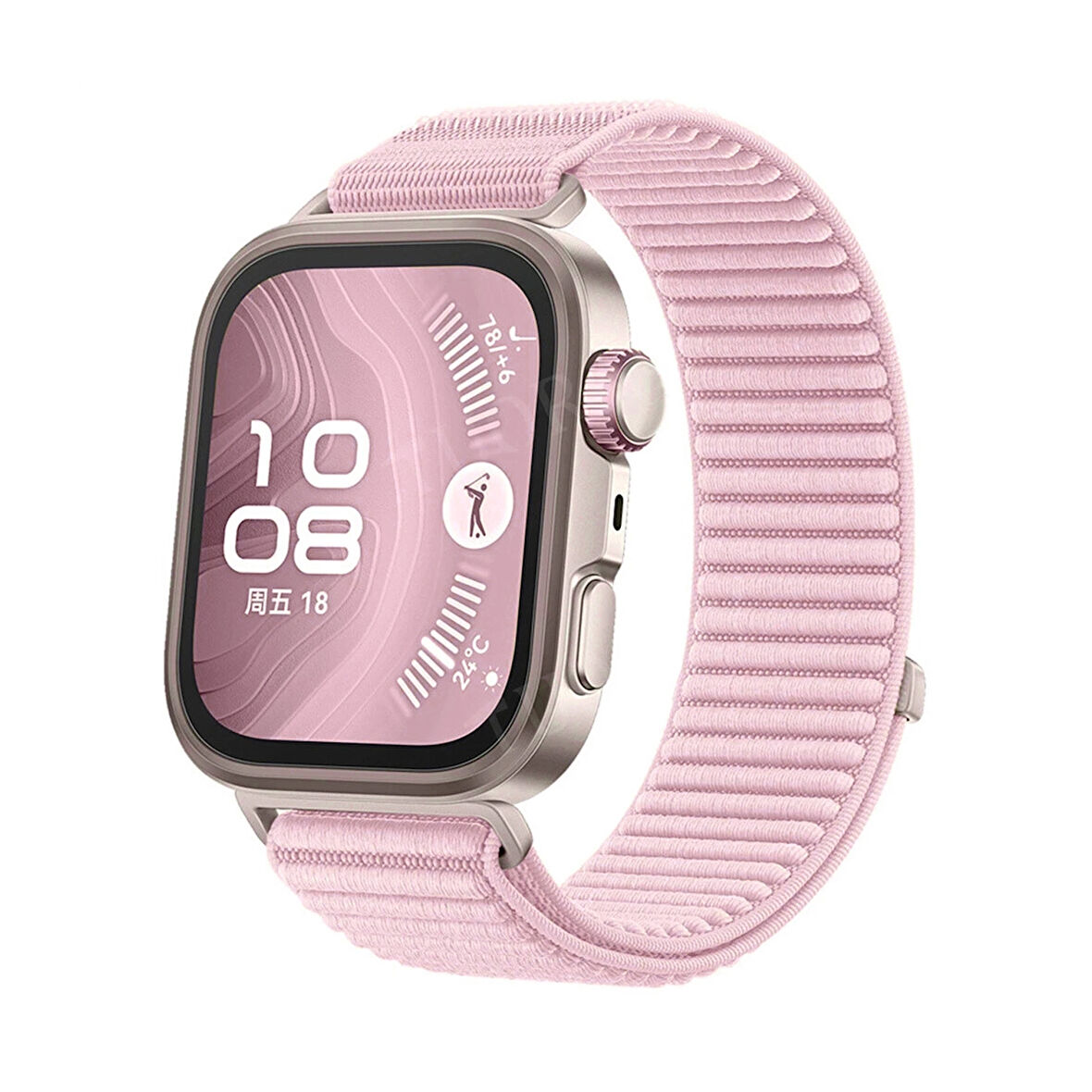 Forzacase Huawei Watch Fit 4 / Fit 4 Pro ile uyumlu Wave Desen Hasır Örgü Cırtlı Kordon Kayış-FC1127