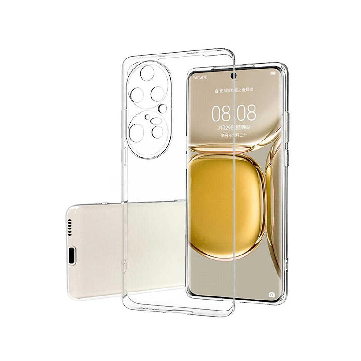 Forzacase Huawei P50 Pro uyumlu Soft Slim Serisi Şeffaf Silikon Kılıf - FC194