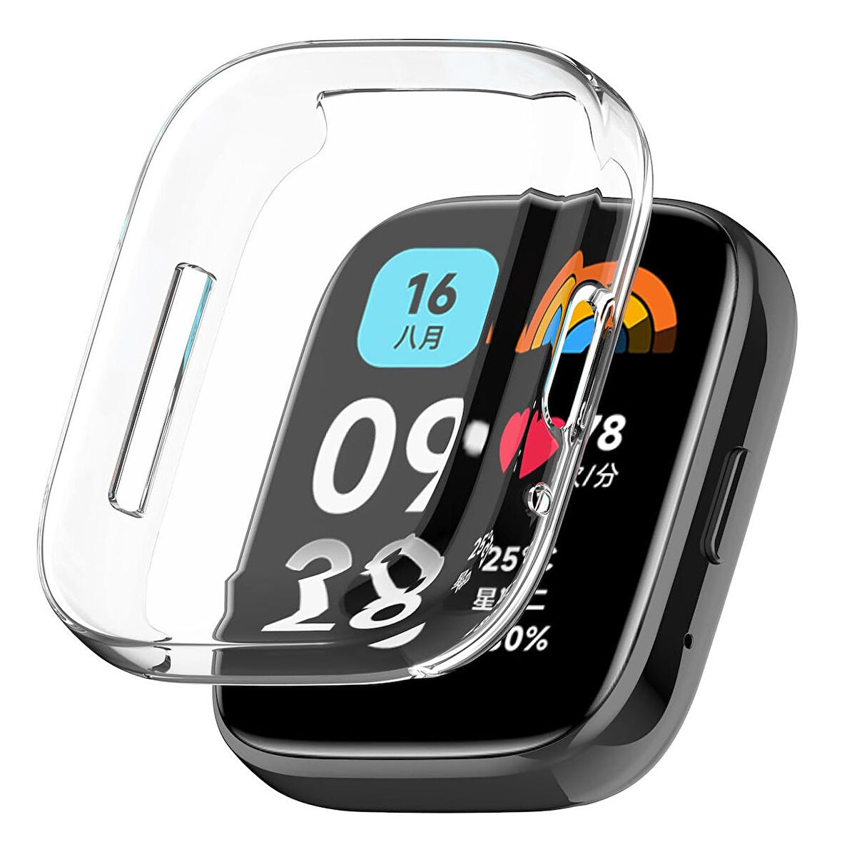 Forzacase Xiaomi Redmi Watch 3 Active ile uyumlu Önü Kapalı Ekran Korumalı Silikon Kılıf - FC256