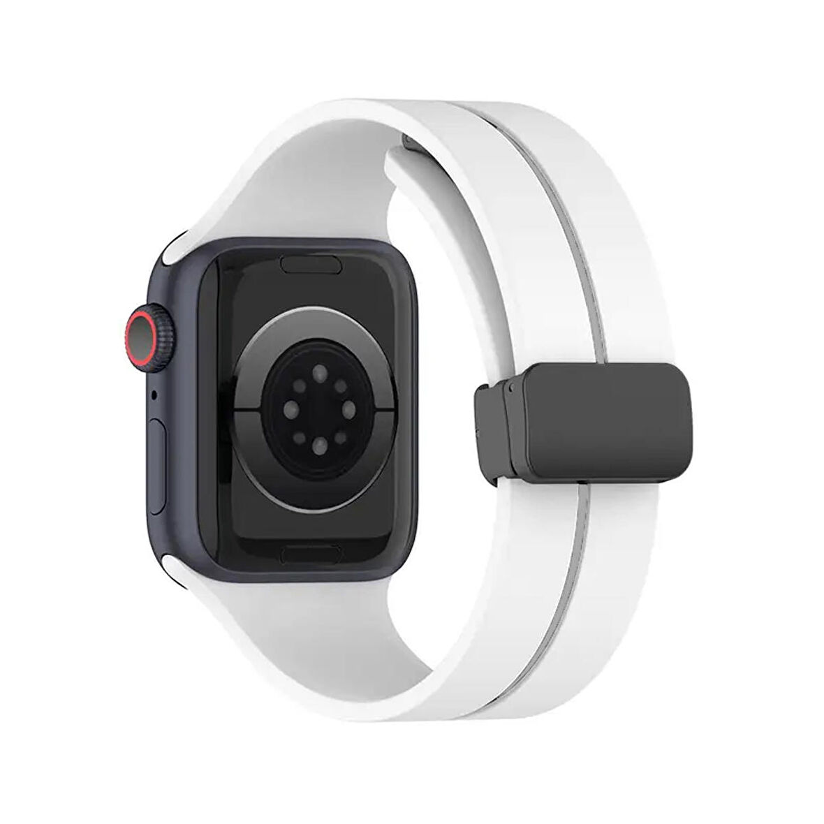 Forzacase Apple Watch 8 45 mm Uyumlu Manyetik Tokalı 22mm Silikon Kordon Kayış - FC272
