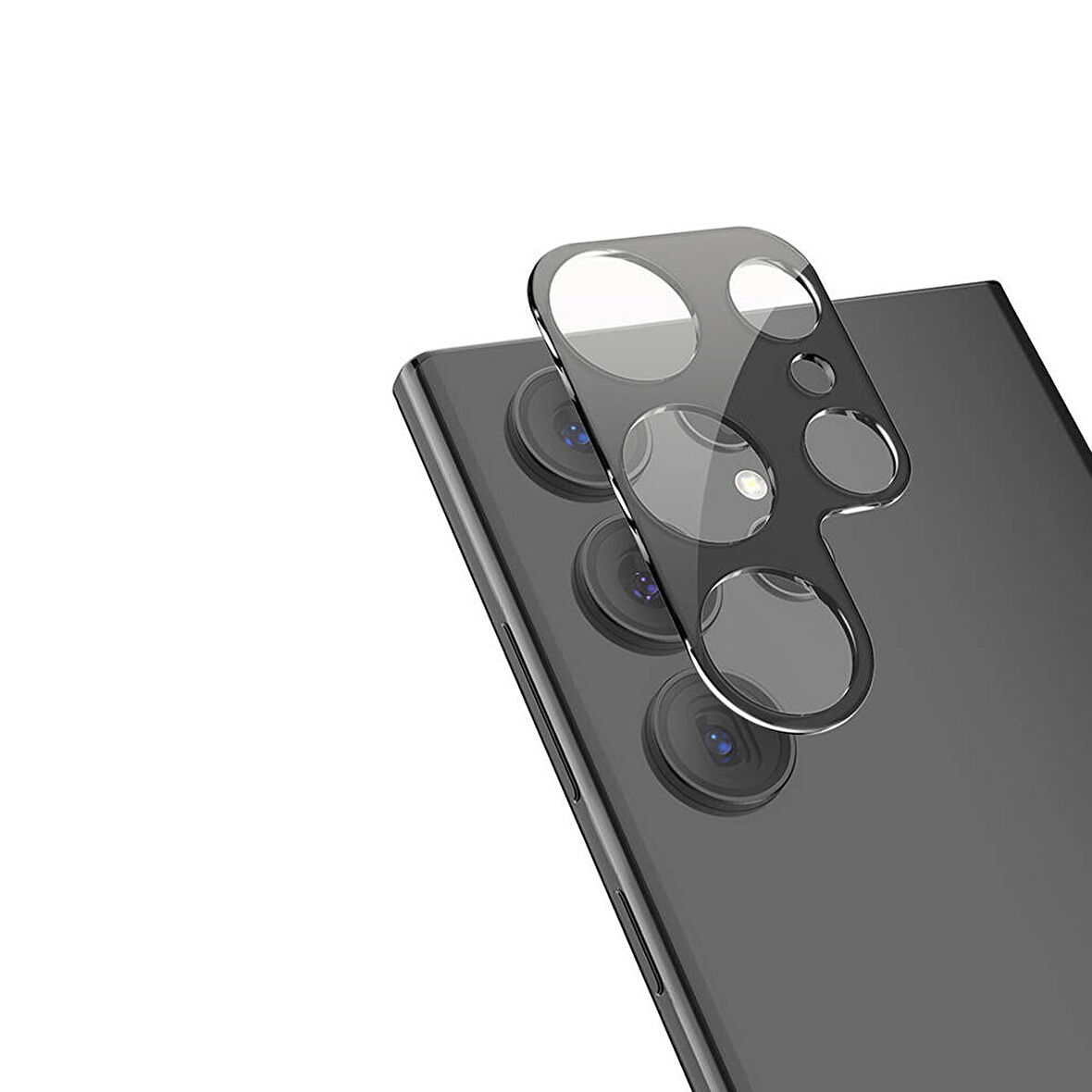 Forzacase Samsung Galaxy S24 Ultra ile uyumlu Kamera Lens Koruma Halkası Siyah - FC377