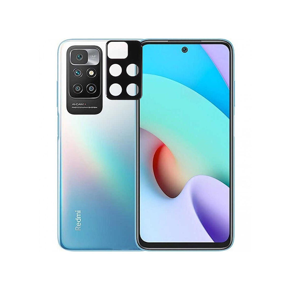 Forzacase Xiaomi Redmi 10 ile uyumlu Kamera Lens Koruma Halkası Siyah - FC377