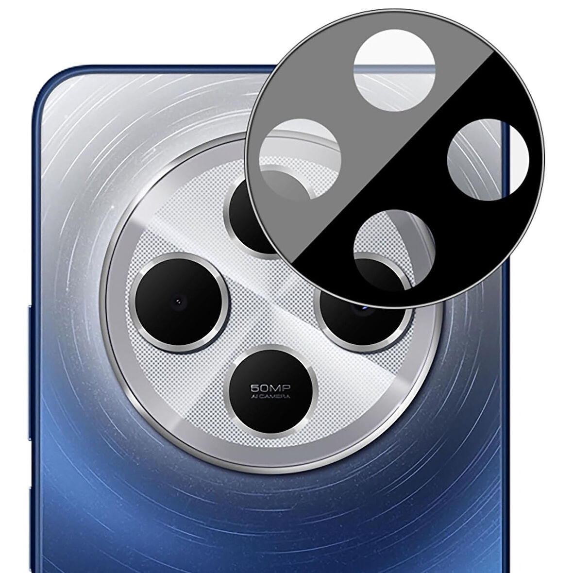 Forzacase Xiaomi Redmi 14C ile uyumlu Kamera Lens Koruma Halkası Siyah - FC377