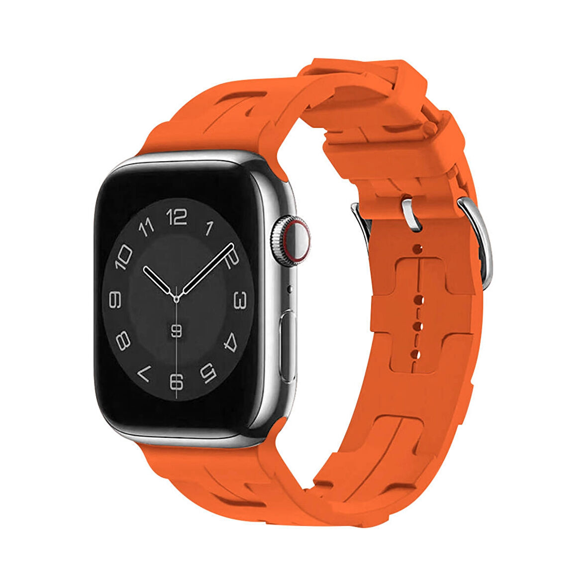Forzacase Apple Watch Ultra 3 49mm ile Uyumlu Hermes Silikon Kordon Kayış - FC379