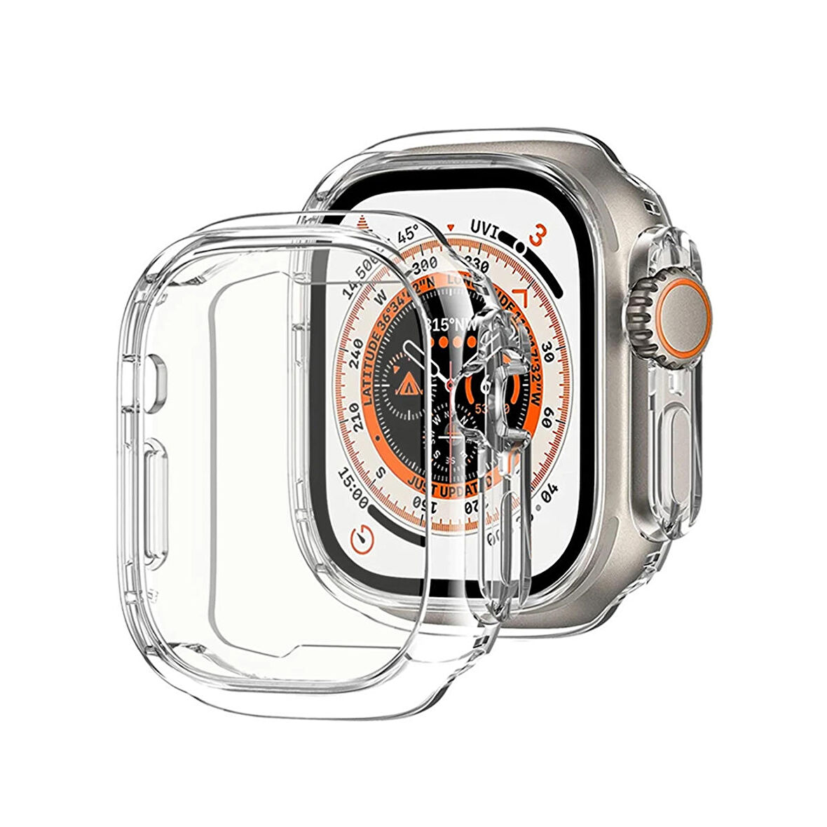 Forzacase Apple Watch Ultra / Ultra 2 49mm Önü Açık Ekran Korumalı Silikon Kılıf - FC380