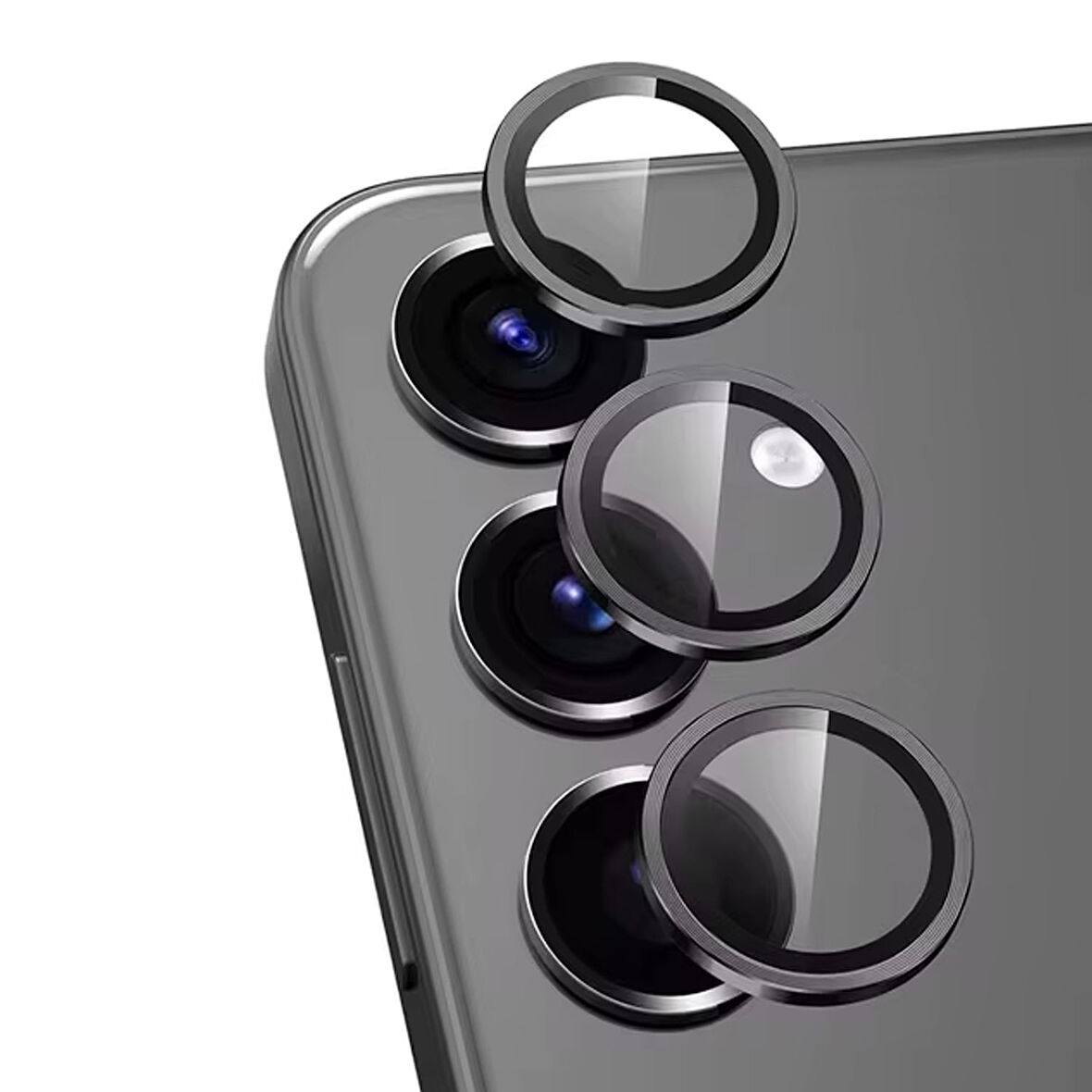 Forzacase Samsung Galaxy S24 FE ile uyumlu Kamera Camı Lens Koruyucu Halka Seti - FC381
