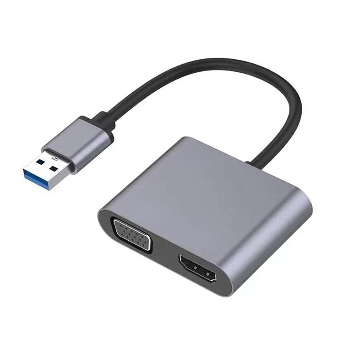 Forzacase 2in1 USB TO HDMI VGA Adaptör 1080P Görüntü Aktarıcı Kablo Adaptör - FC452