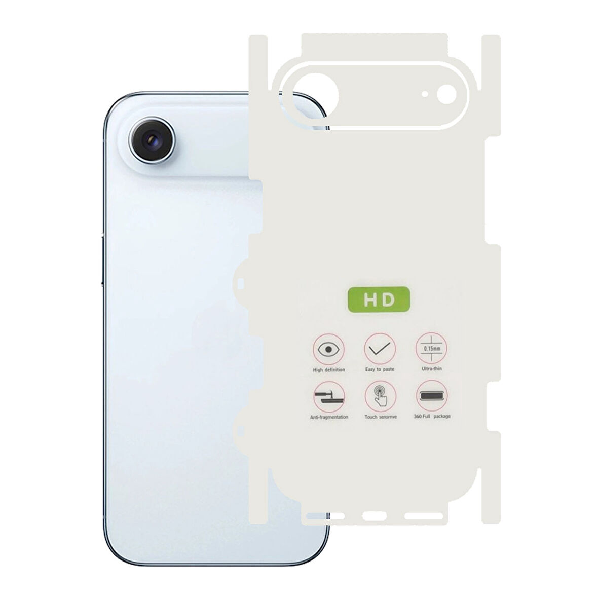 Forzacase iPhone 17 Air ile uyumlu Hydrogel Esnek Yan ve Arka Kapak Koruma Filmi - FC539