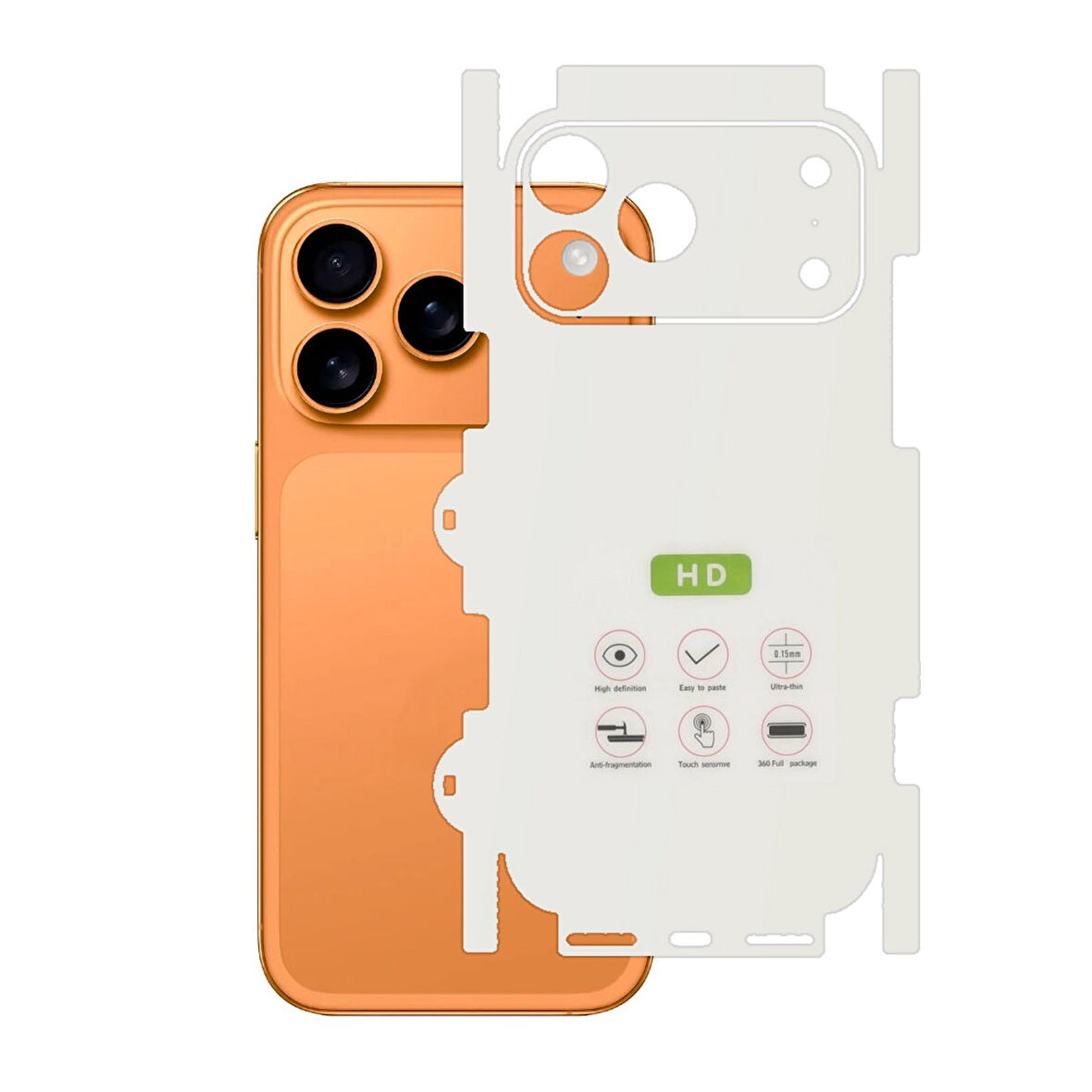 Forzacase iPhone 17 Pro ile uyumlu Hydrogel Esnek Yan ve Arka Kapak Koruma Filmi - FC539