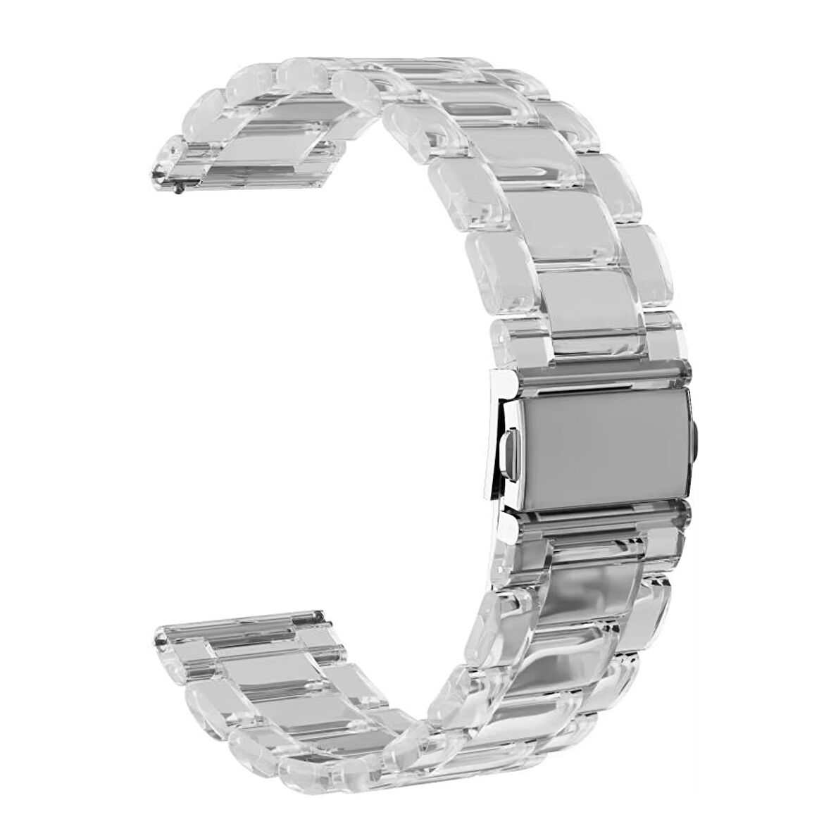 Forzacase Huawei Watch GT2 46 mm ile uyumlu Transparan Şeffaf Baklalı Kordon Kayış - FC763