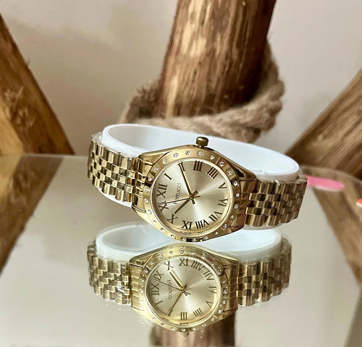 Ferrucci Taşlı Şık Gold Rek Yeni Sezon Çelik Kadın Kol Saati