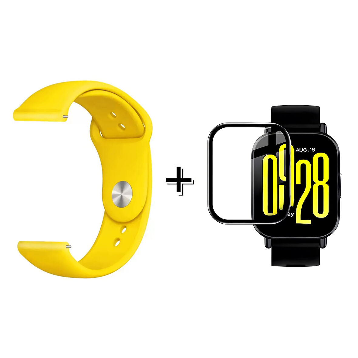 Forzacase Xiaomi Redmi Watch 5 Active ile uyumlu Silikon Kordon Kayış + Ekran Koruma Filmi - FC875