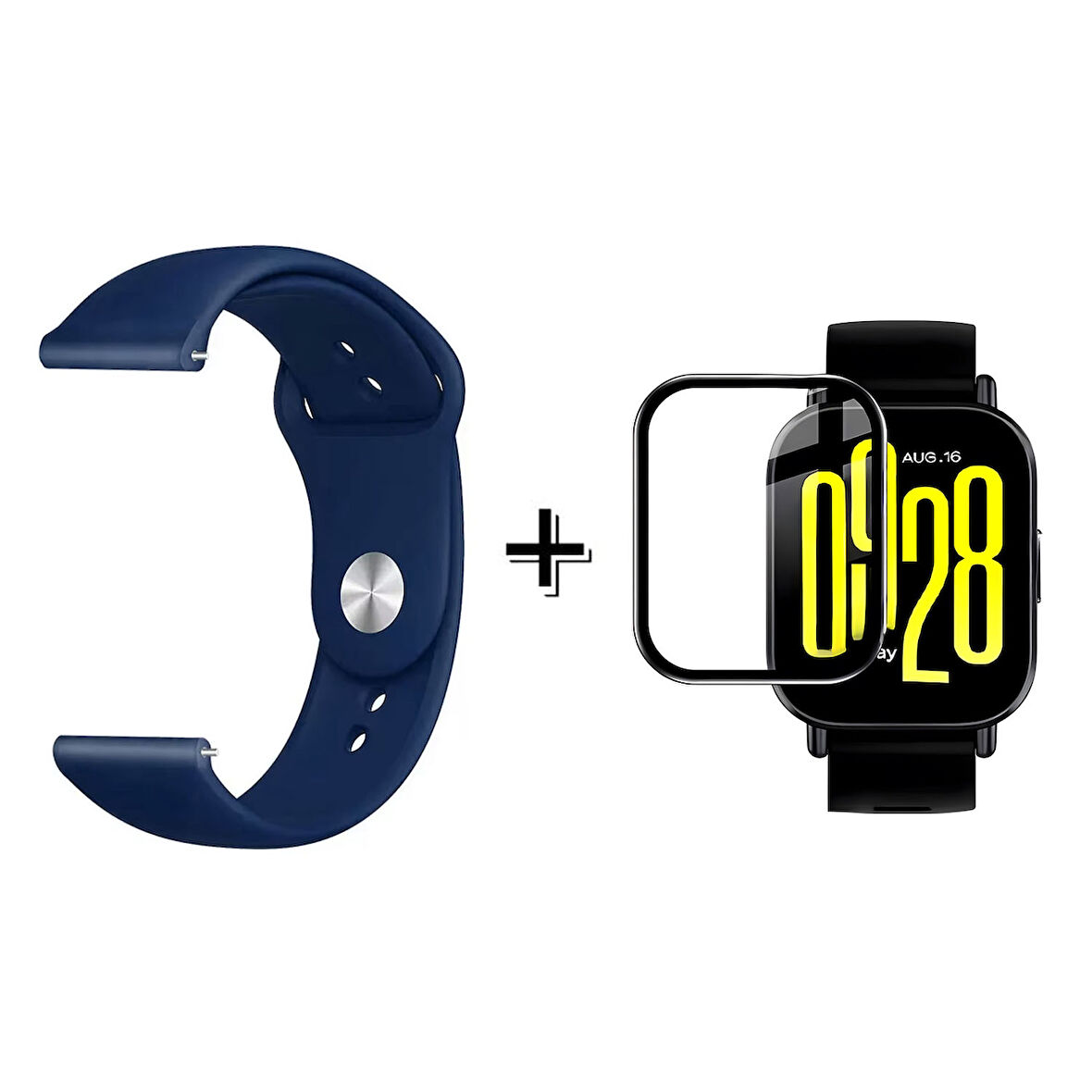 Forzacase Xiaomi Redmi Watch 5 Lite ile uyumlu Silikon Kordon Kayış + Ekran Koruma Filmi - FC875
