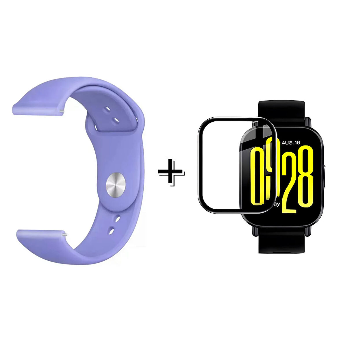 Forzacase Xiaomi Redmi Watch 5 Lite ile uyumlu Silikon Kordon Kayış + Ekran Koruma Filmi - FC875