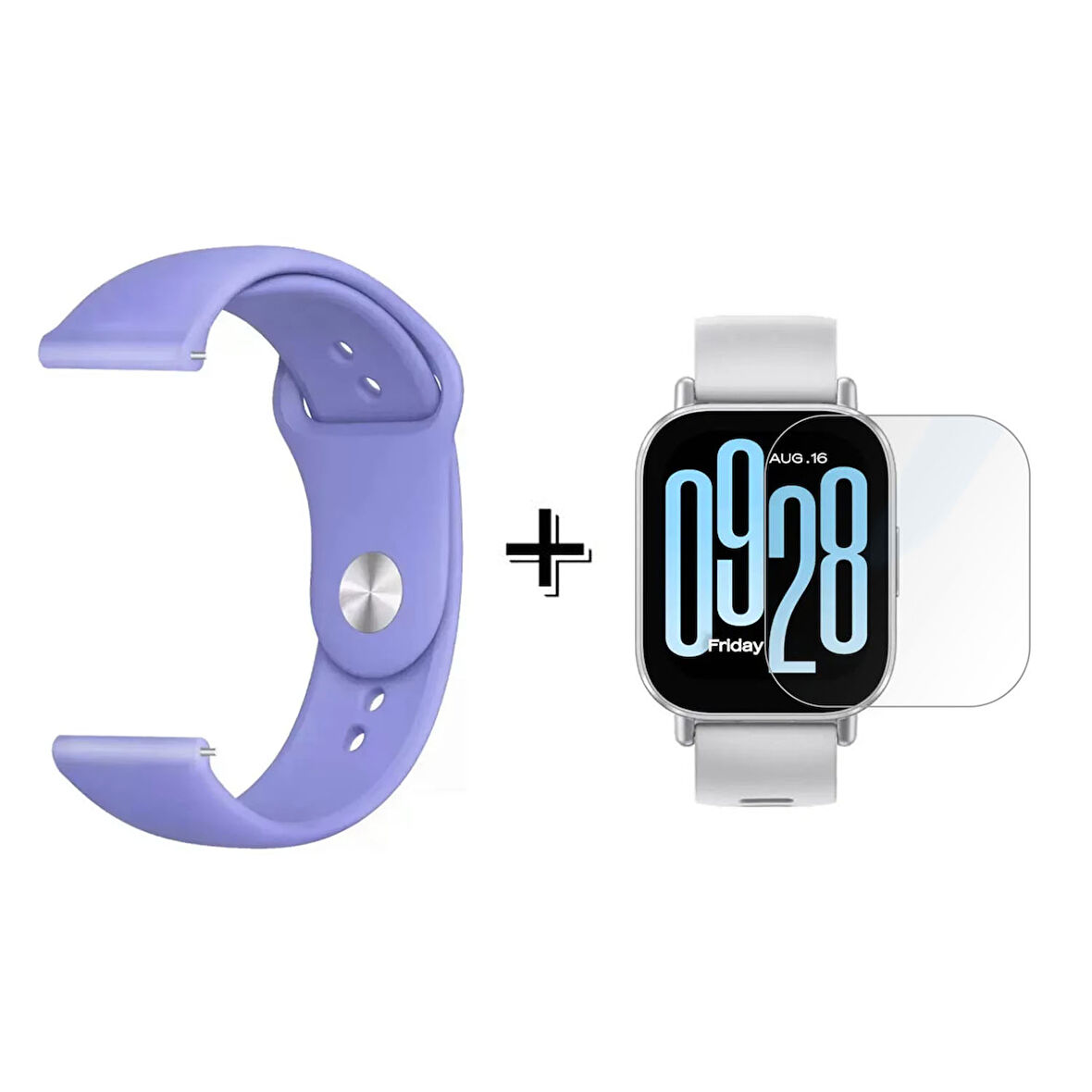 Forzacase Xiaomi Redmi Watch 5 Lite ile uyumlu Silikon Kordon Kayış + Kırılmaz Cam Koruma - FC875
