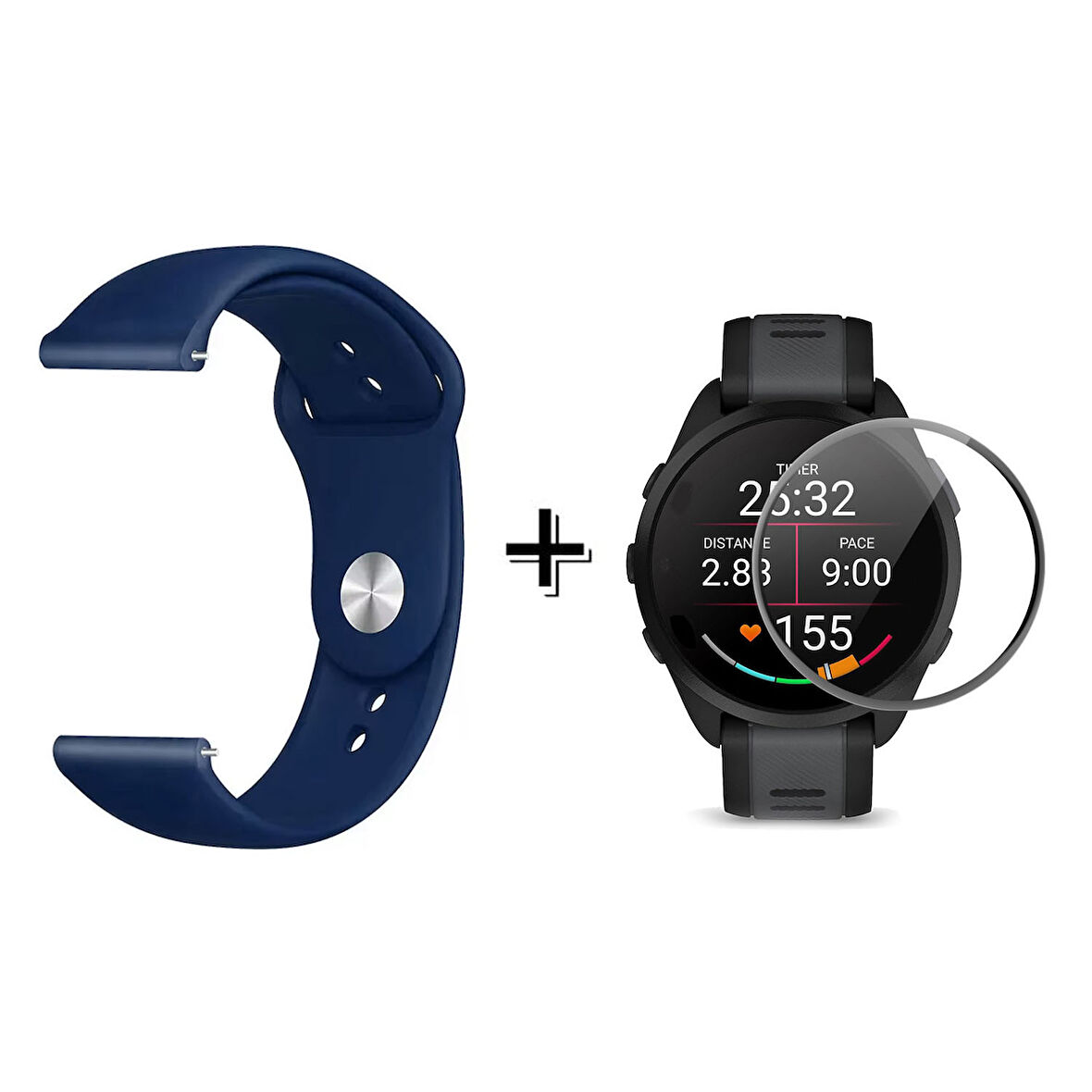 Forzacase Xiaomi Watch S4 ile uyumlu Silikon Kordon Kayış + Ekran Koruma Filmi - FC875