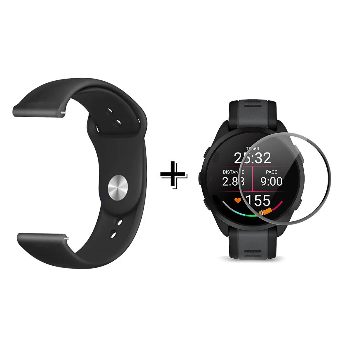 Forzacase Xiaomi Watch S4 ile uyumlu Silikon Kordon Kayış + Ekran Koruma Filmi - FC875