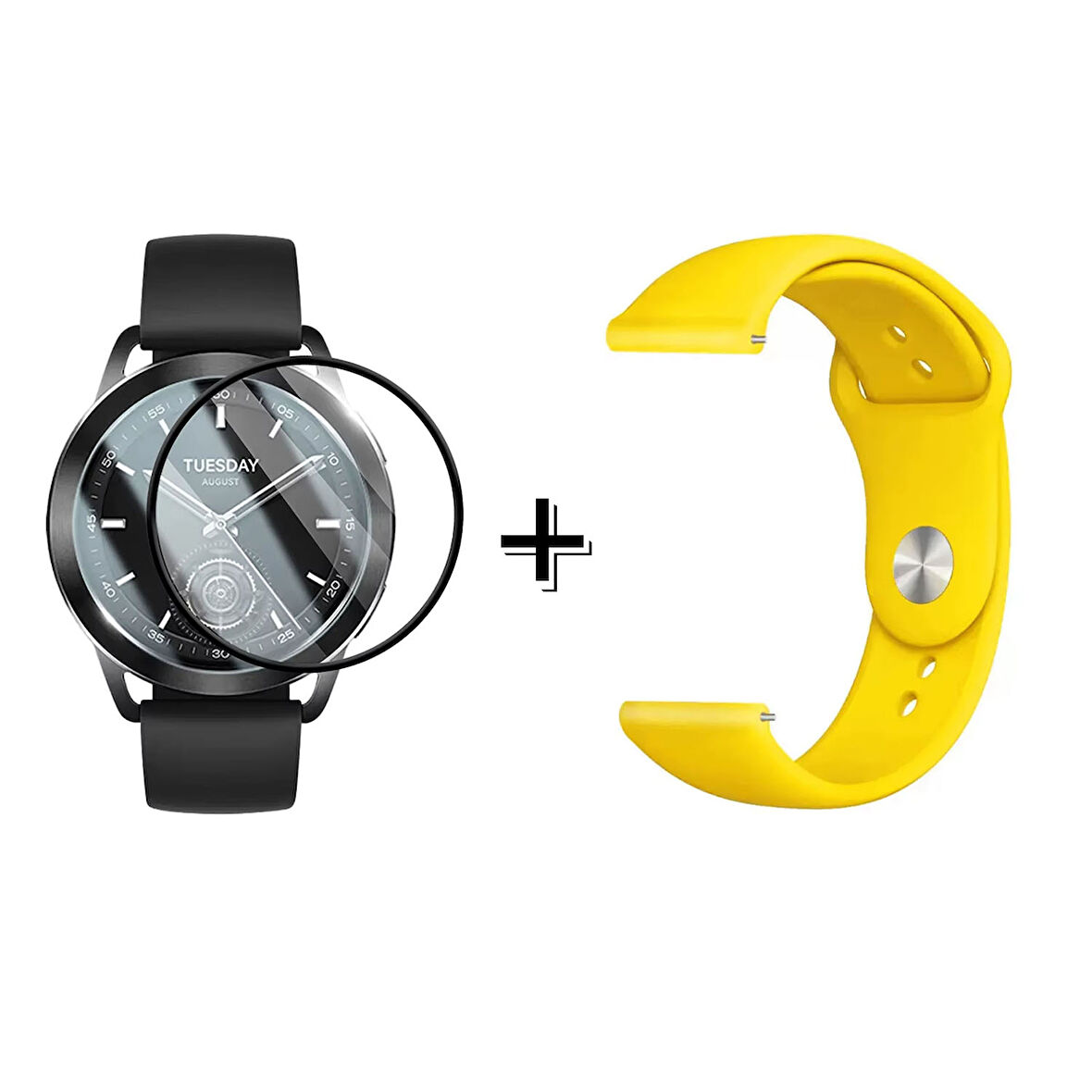 Forzacase Xiaomi Watch S3 ile uyumlu Silikon Kordon Kayış + Ekran Koruma Filmi - FC875