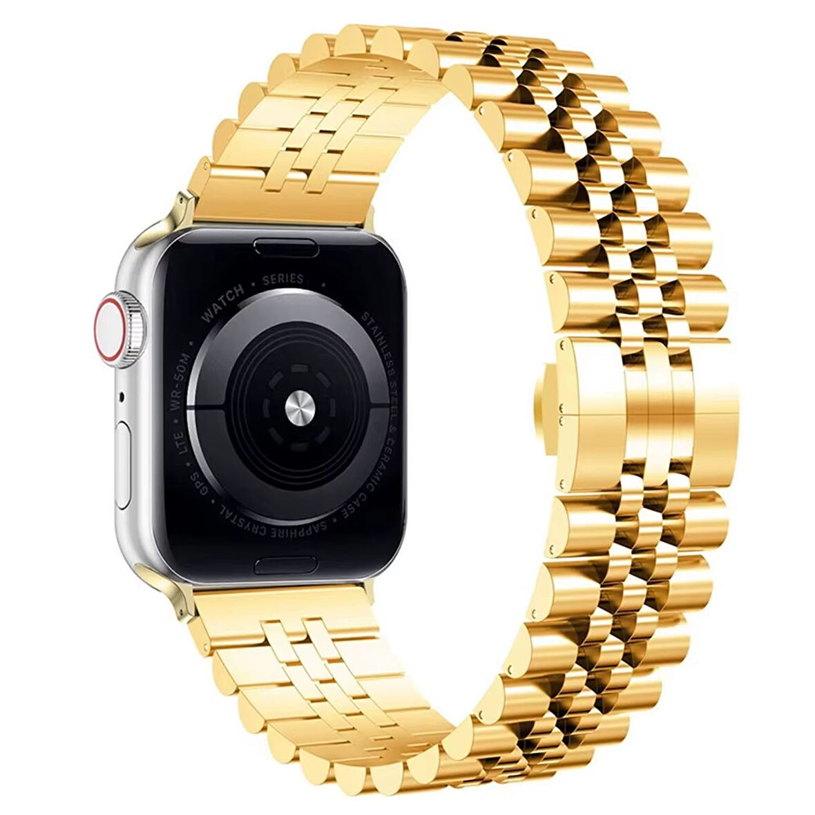 Forzacase Apple Watch 10 46mm ile uyumlu Rolex Tasarım Metal Kordon Kayış - FC878