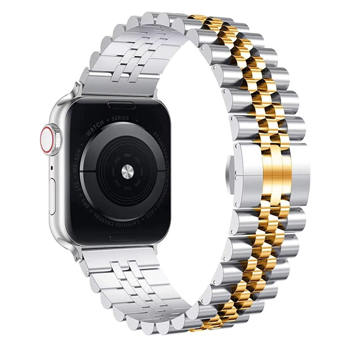 Forzacase Apple Watch Ultra 3 49mm ile Uyumlu Rolex Tasarım Metal Kordon Kayış - FC878