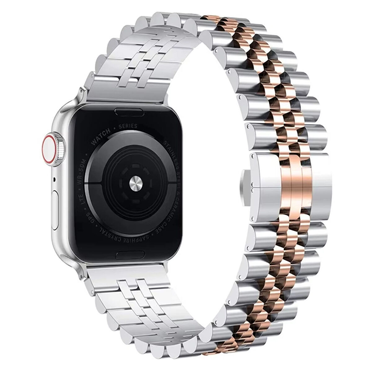 Forzacase Apple Watch Ultra 3 49mm ile Uyumlu Rolex Tasarım Metal Kordon Kayış - FC878