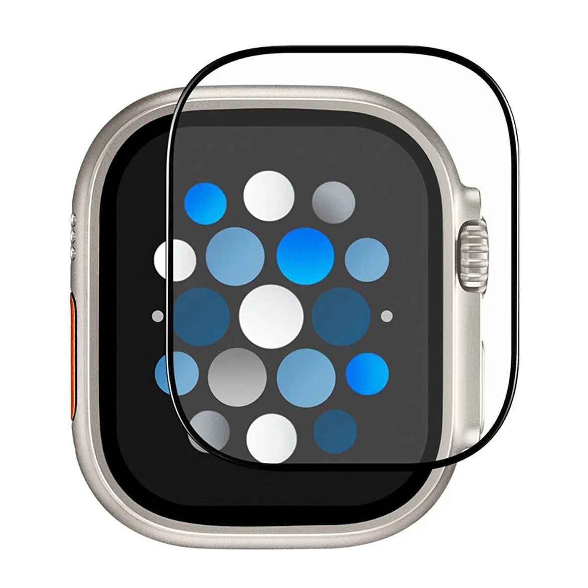 Forzacase Apple Watch Ultra 49mm ile uyumlu Tam Kaplayan Temperli Cam Ekran Koruyucu - FC887