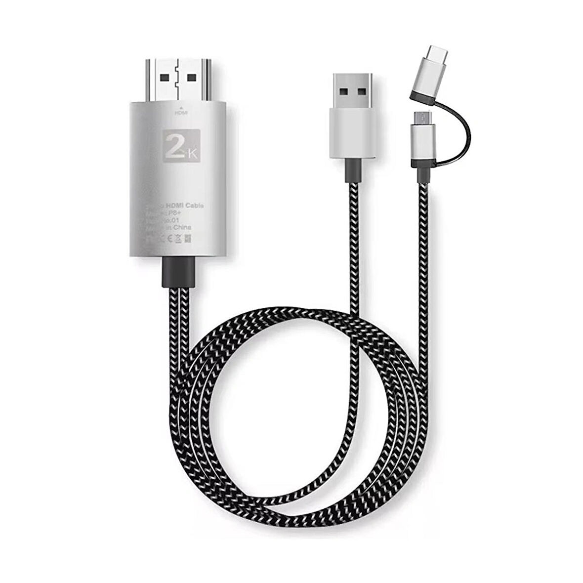 Forzacase 1080p 60 hz Görüntü Aktarıcı Kablo Type-C Micro USB to HDMI Dönüştürücü - FC975