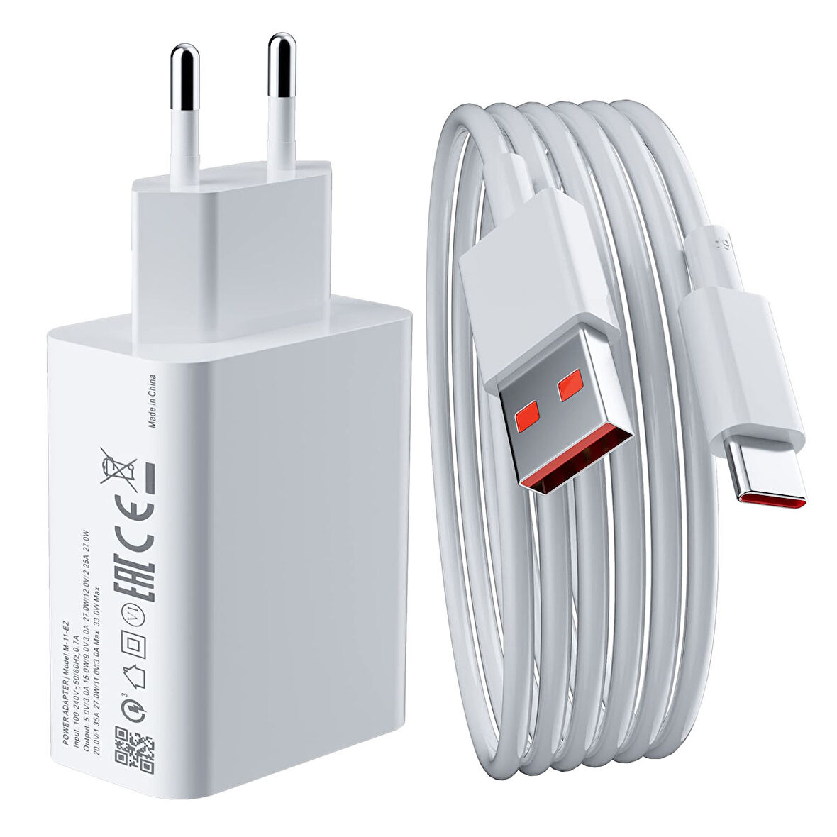 Forzacase Xiaomi - Redmi - Mi ile uyumlu Hızlı Şarj Destekli 67W Type-C USB Şarj Cihazı Seti - FC996