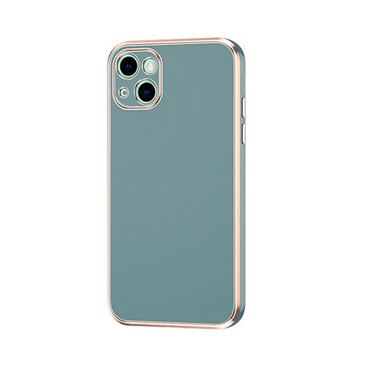 Forzacase iPhone 13 uyumlu Luxury Serisi Altın Çerçeveli Silikon Kılıf
