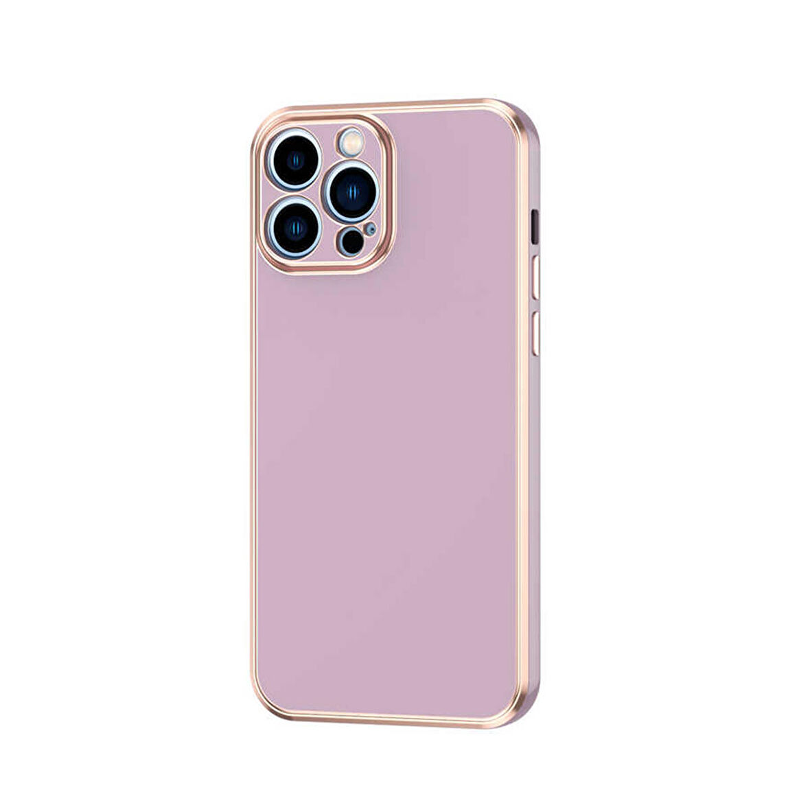 Forzacase iPhone 14 Pro uyumlu Luxury Serisi Altın Çerçeveli Silikon Kılıf