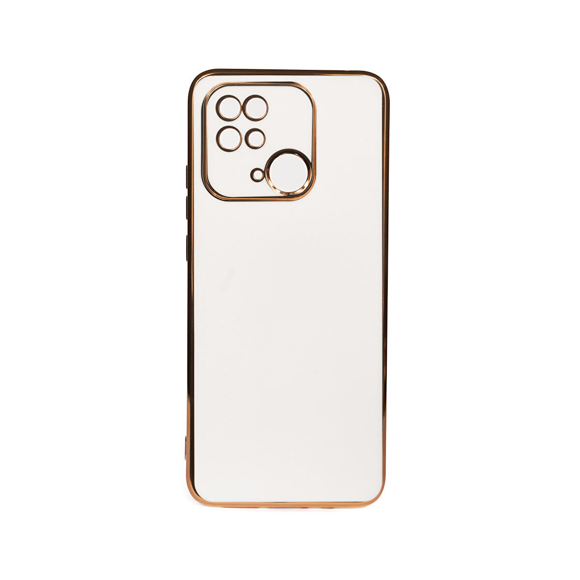 Forzacase Xiaomi Redmi 10C uyumlu Luxury Serisi Altın Çerçeveli Silikon Kılıf