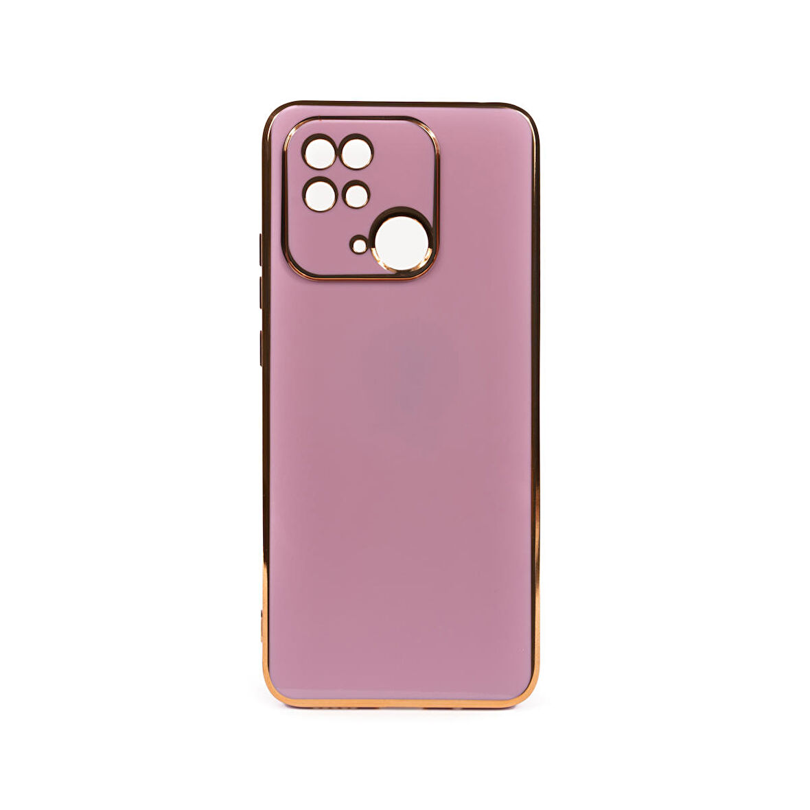Forzacase Xiaomi Redmi 10C uyumlu Luxury Serisi Altın Çerçeveli Silikon Kılıf