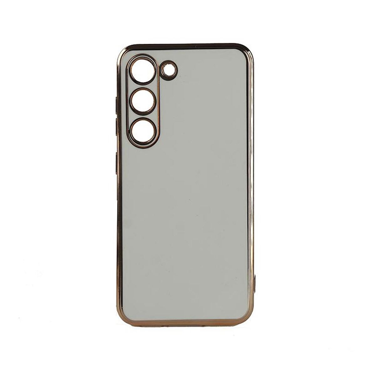 Forzacase Samsung Galaxy S23 Plus uyumlu Luxury Serisi Altın Çerçeveli Silikon Kılıf