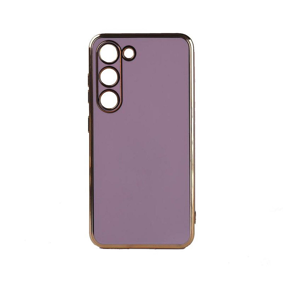 Forzacase Samsung Galaxy S23 Plus uyumlu Luxury Serisi Altın Çerçeveli Silikon Kılıf