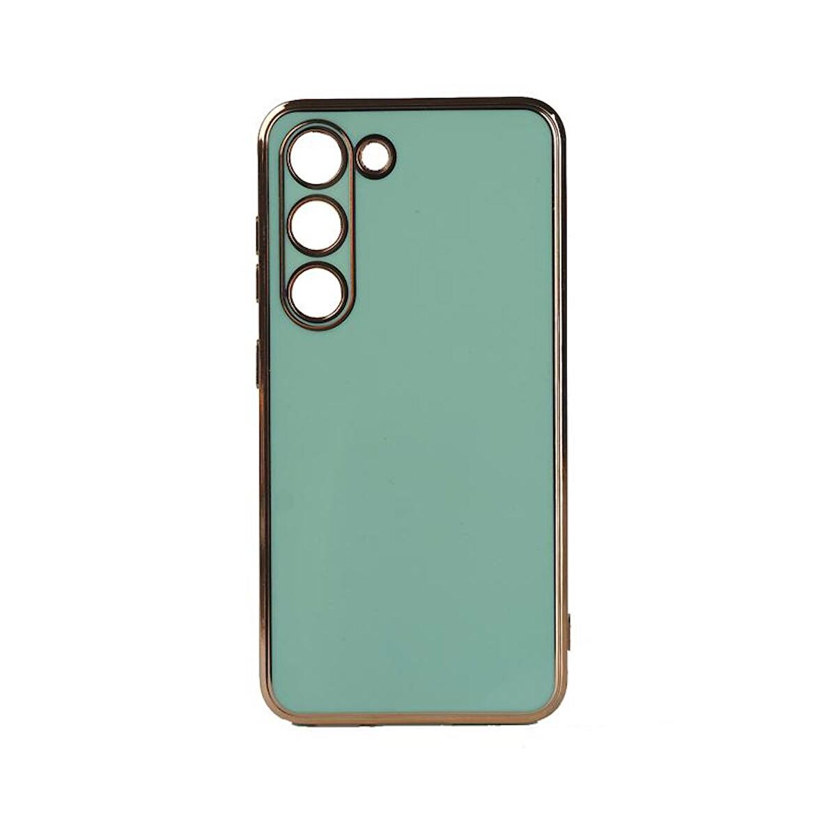 Forzacase Samsung Galaxy S23 Plus uyumlu Luxury Serisi Altın Çerçeveli Silikon Kılıf