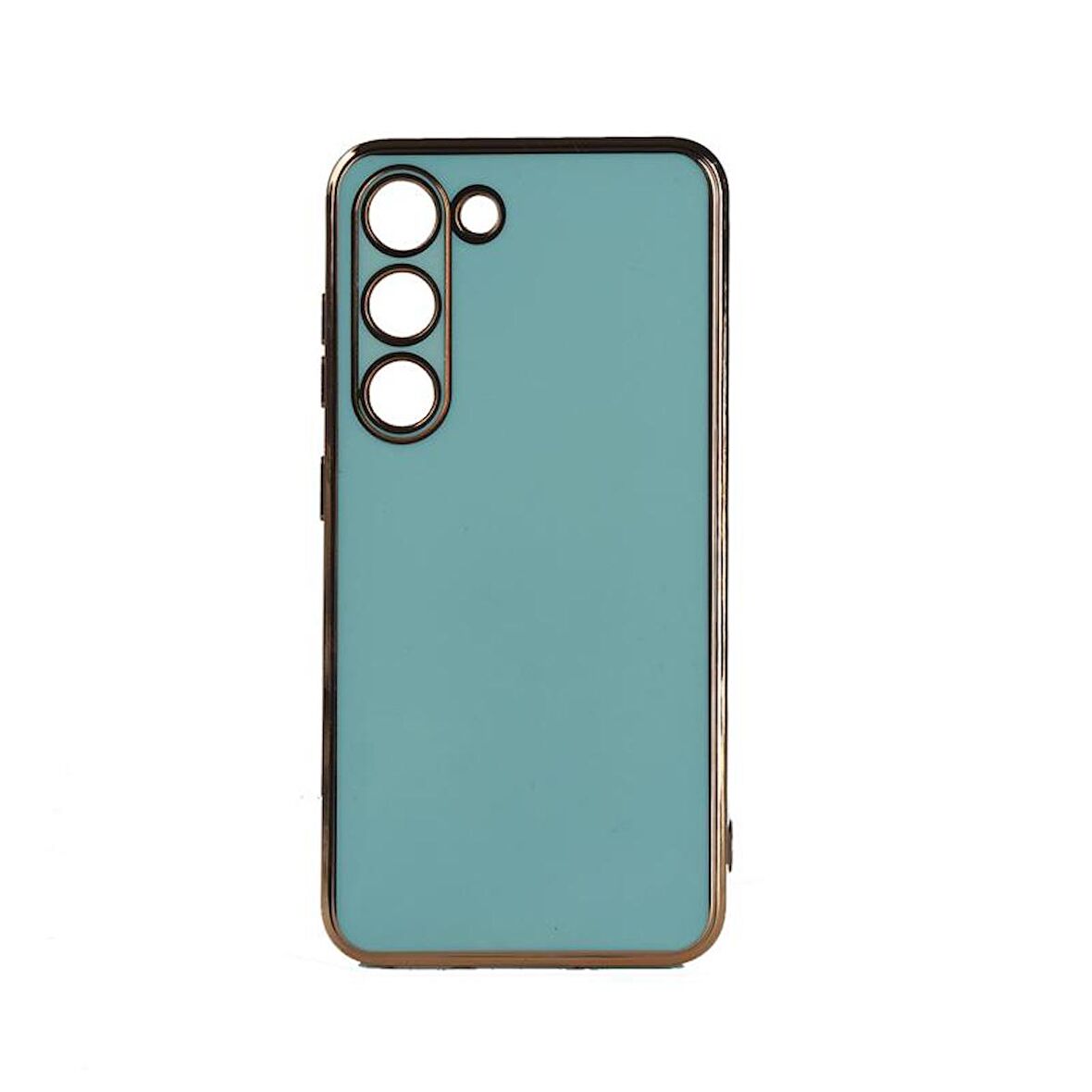 Forzacase Samsung Galaxy S23 uyumlu Luxury Serisi Altın Çerçeveli Silikon Kılıf