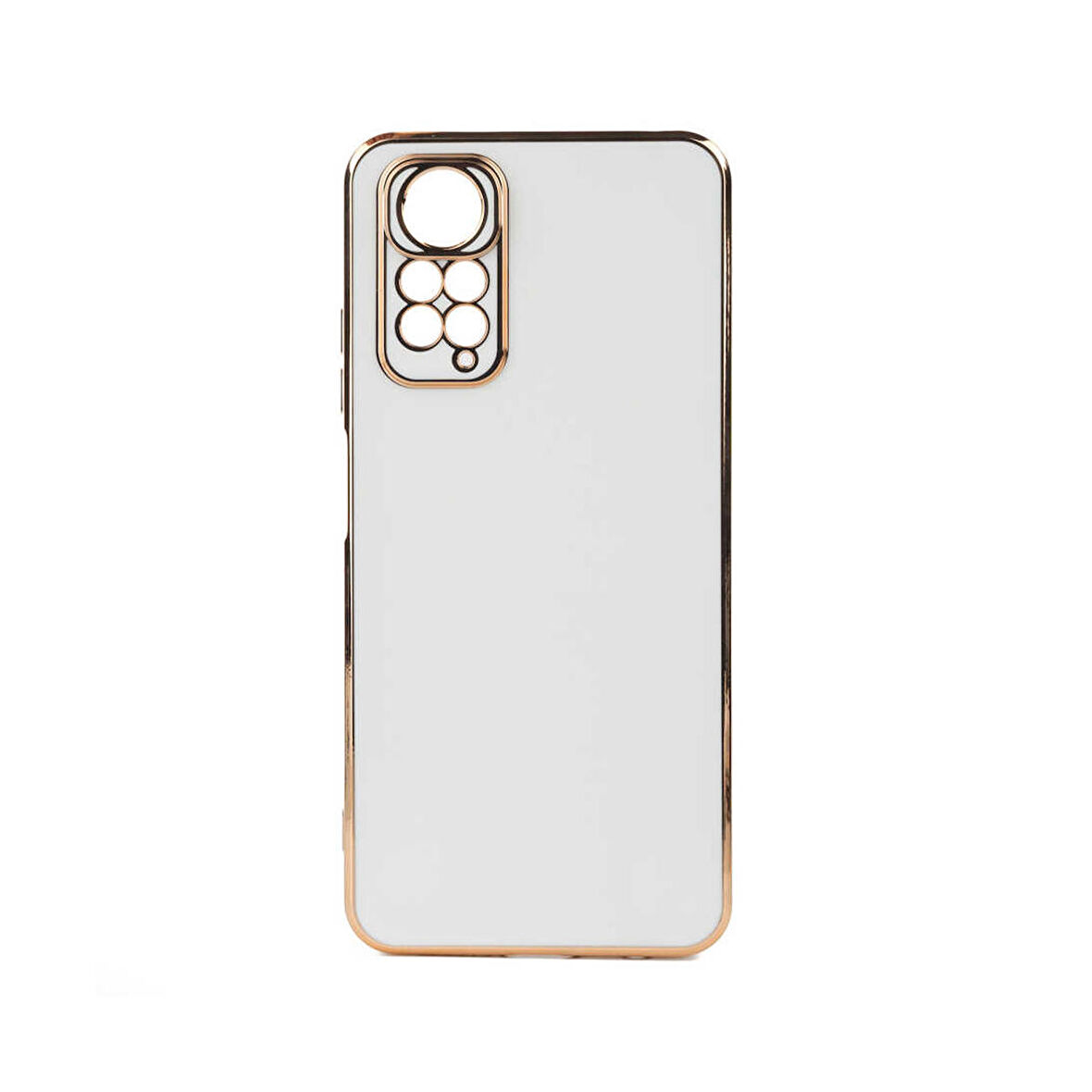 Forzacase Xiaomi Redmi Note 11 Global uyumlu Luxury Serisi Altın Çerçeveli Silikon Kılıf