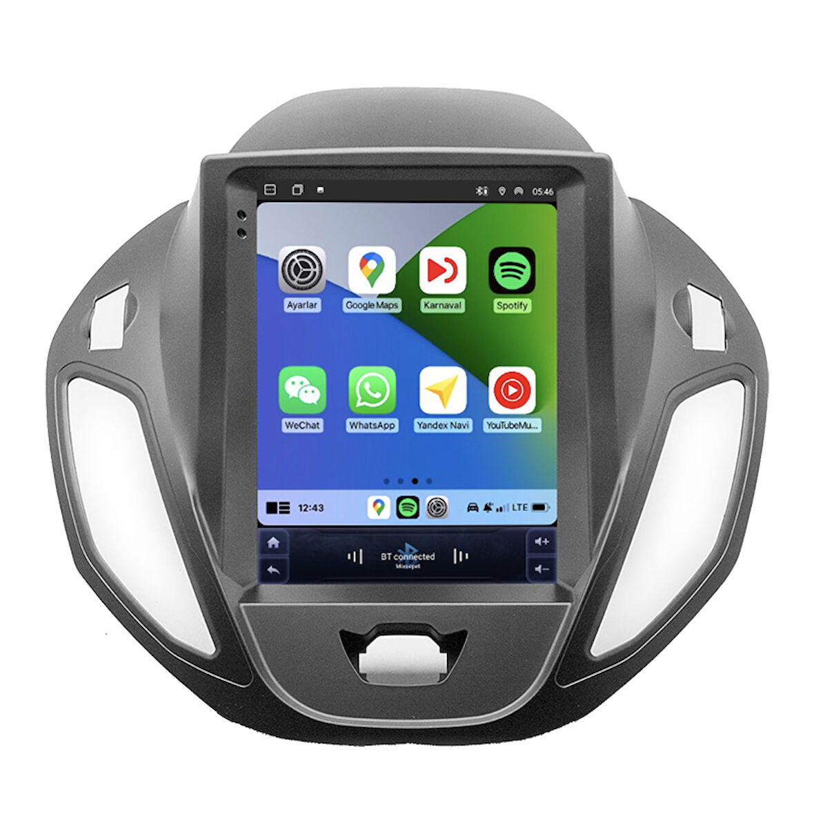 Ford Courier Delux Tesla Multimedya (2013-2025) 4 GB RAM 64 GB Hafıza 8 Çekirdek Necvox Evervox