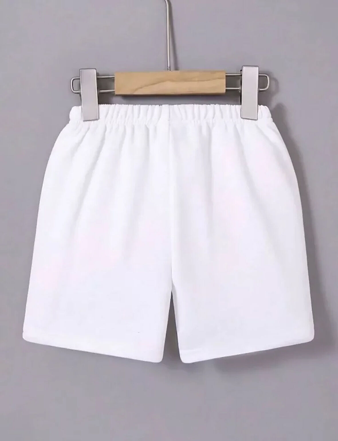 FD GİYİM Beli Lastikli Mini Düz Şort - Beyaz