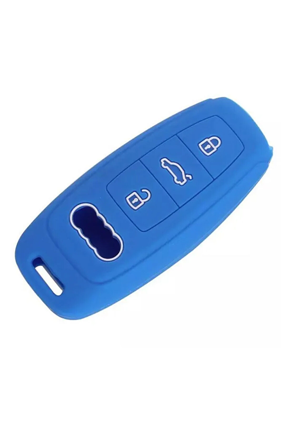 Audi A6l A7 A8 C8 Q8 D5 Silikon Anahtar Koruma Kılıfı Mavi Renk
