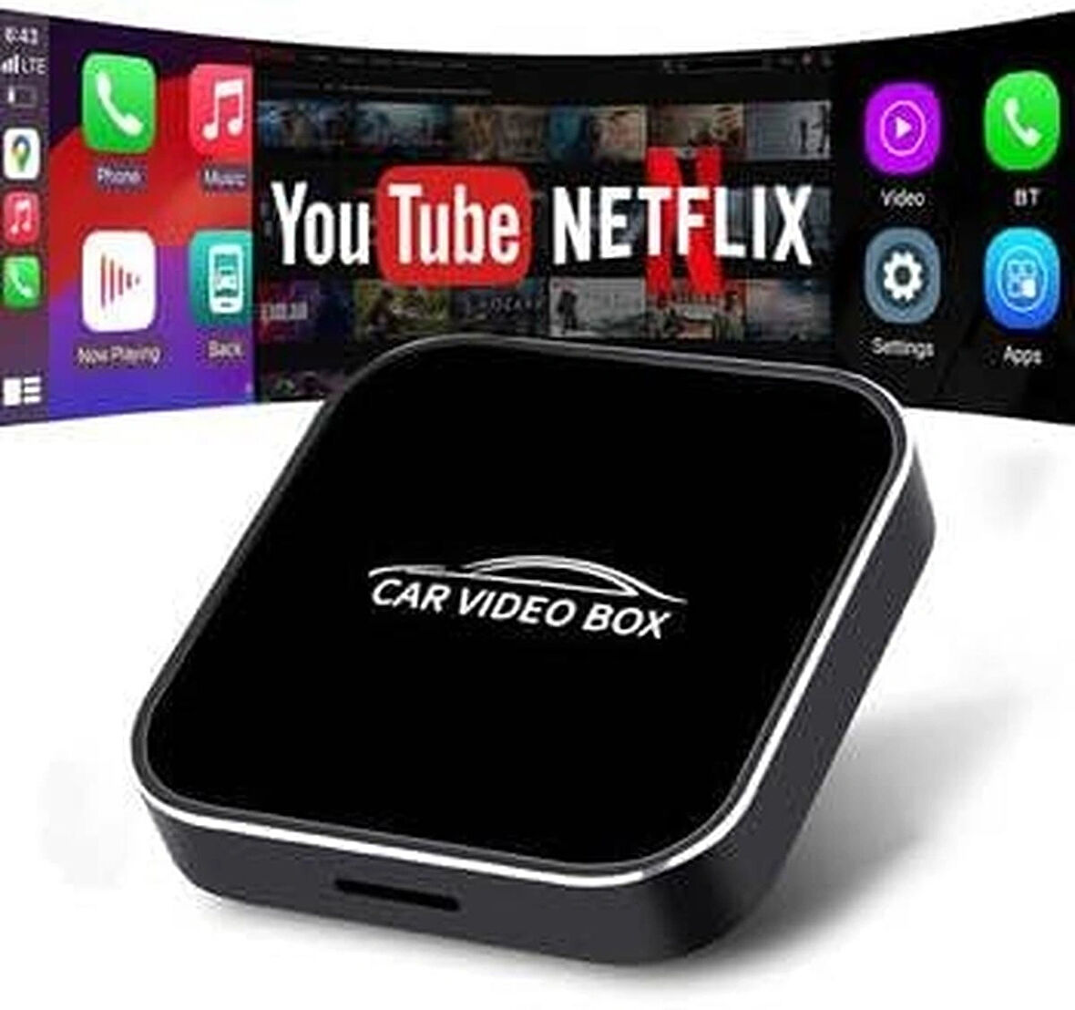 Ozmik Arabalar için Video Kutusu  Netflix, YouTube, CarPlay ve Android Auto  Tak ve Çalıştır