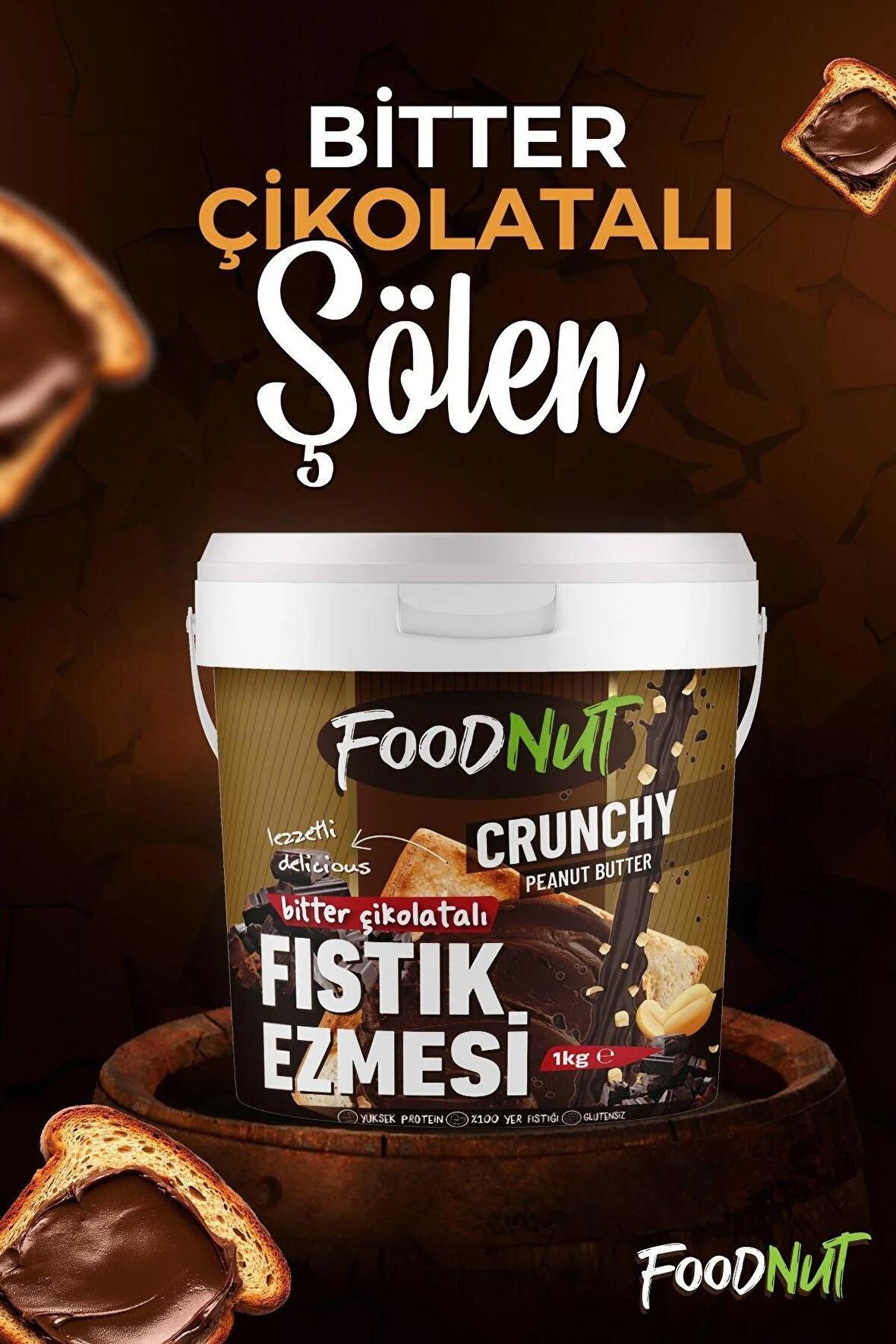 FoodNut Bitter Çikolatalı Fıstık Ezmesi 1 Kg