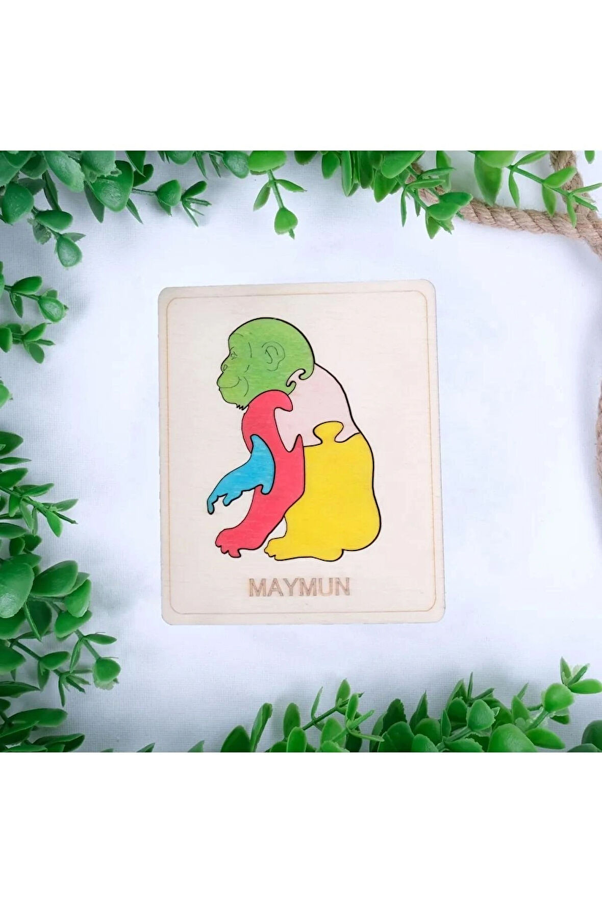 Ahşap Maymun Figürlü Puzzle