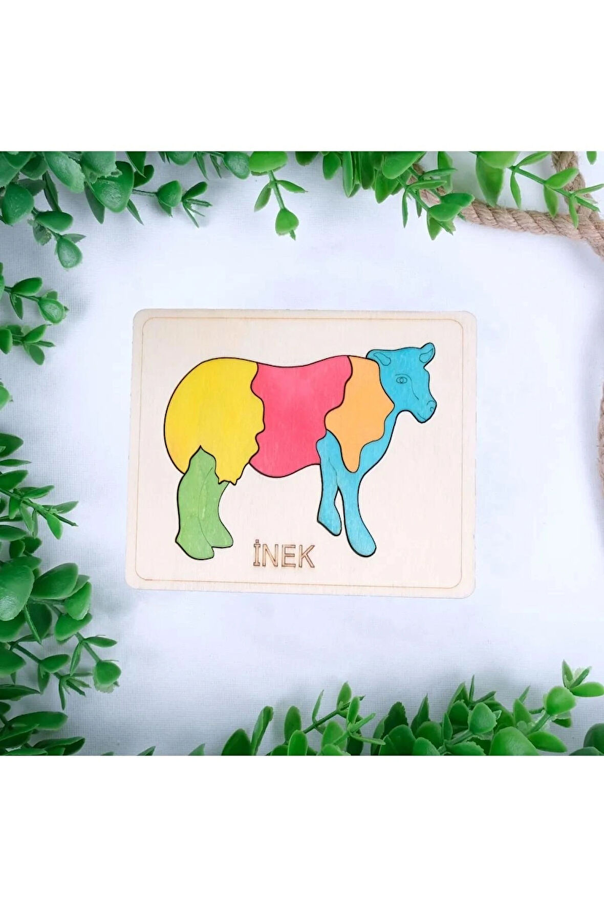 Ahşap Inek Figürlü Puzzle