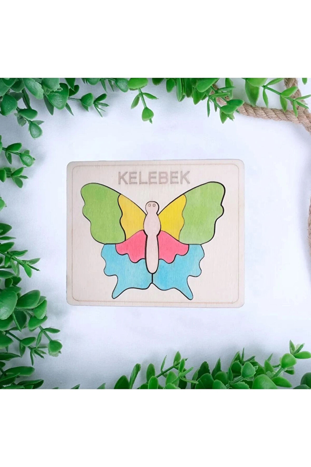 Ahşap 9 Parça Kelebek Figürlü Puzzle