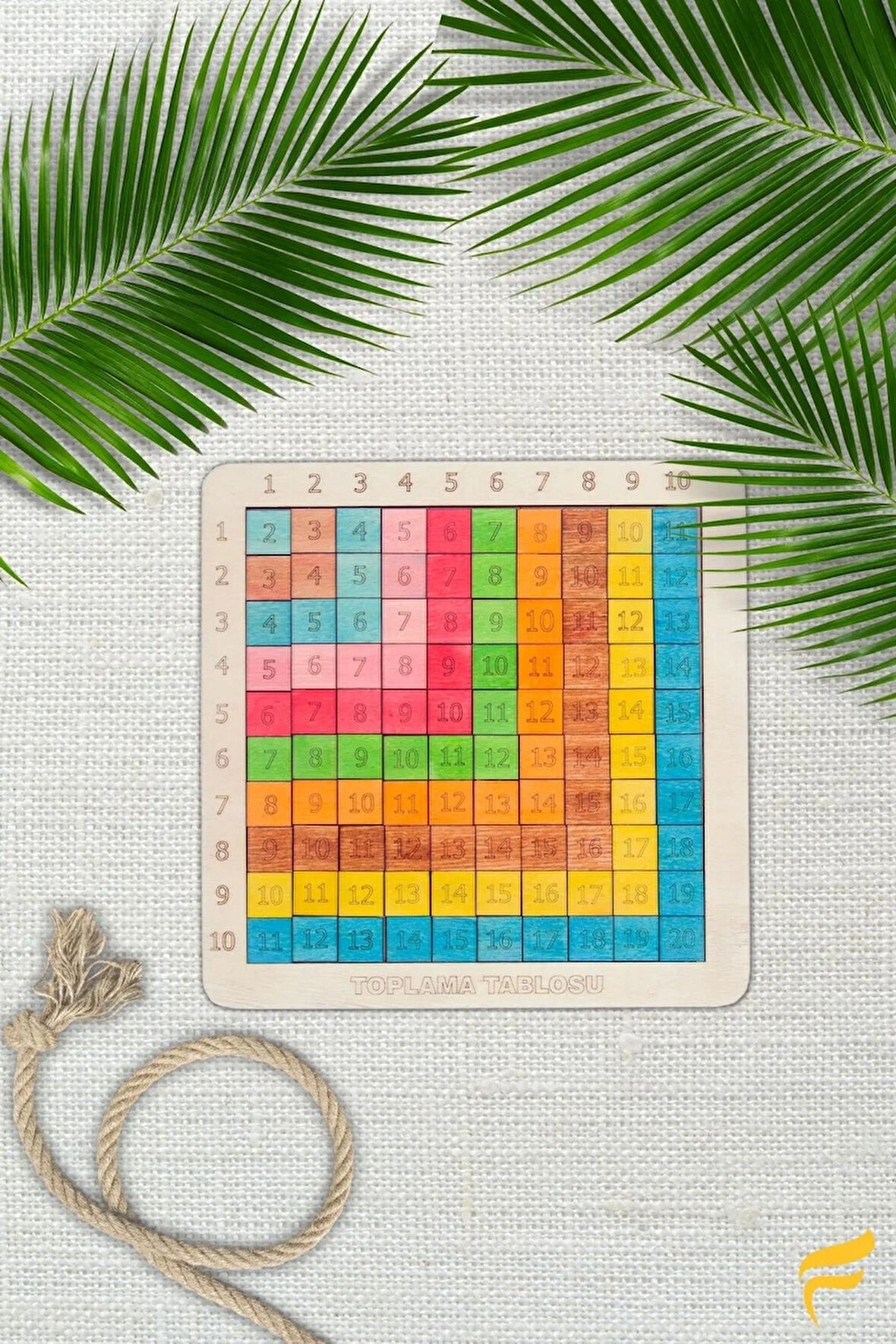 Ahşap Doğal Renklendirilmiş Pratik Toplama Tablosu 100 Parçalı Puzzle